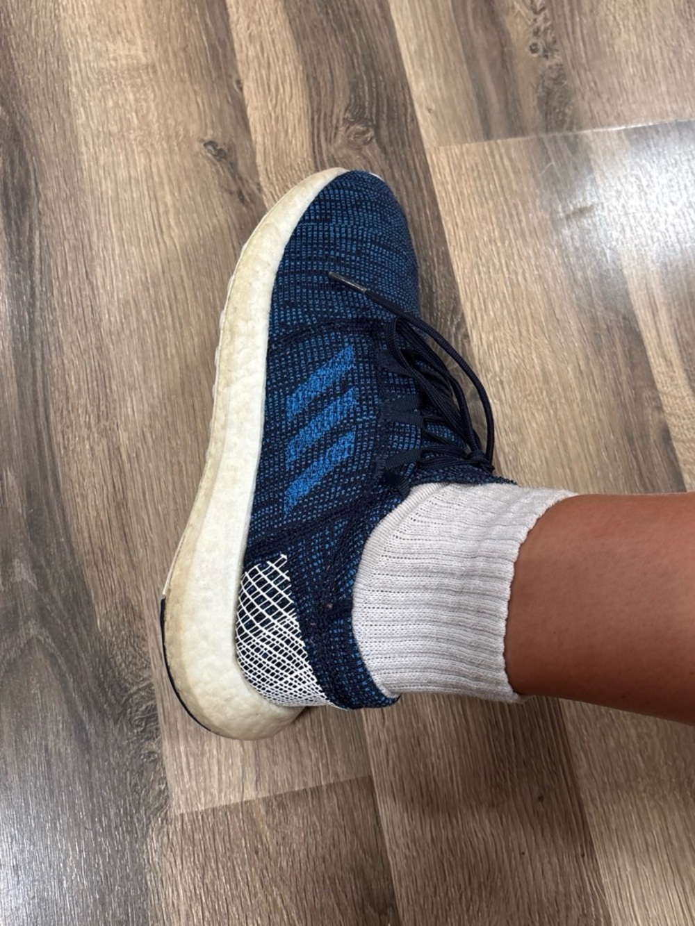 adidas Navy and Bright Blue Knit Running Shoe